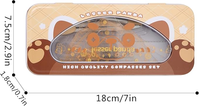 LABANCA 8 Pcs Compass Set with Protractor Rulers Pencil for Math Geometry (08336 Pattern C)