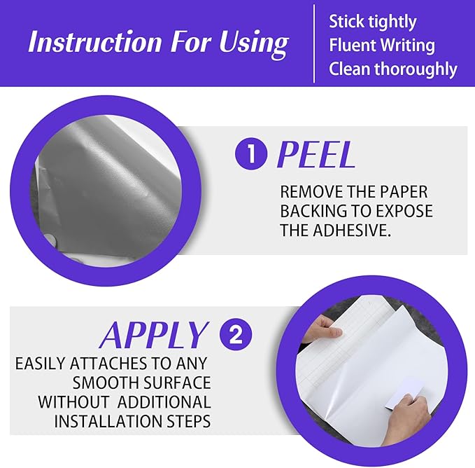 Qianyu 2 Pcs Dry Erase Board Sticker 8.3'' x 11.7'' Whiteboard Sticker Self-Stick Dry Erase Sheets Wallpaper Peel Stick New Stain Proof Dry Erase Stickers for Wall Desk Refrigerator Door Locker