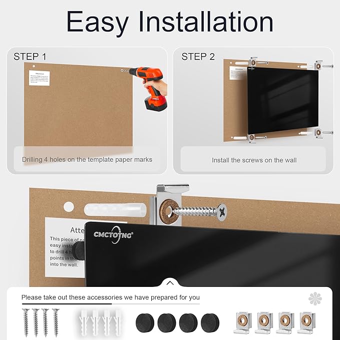 24 x 18 Magnetic Glass Blackboard, Frameless Glass Dry Erase Board for Wall, Home, Office, Classroom