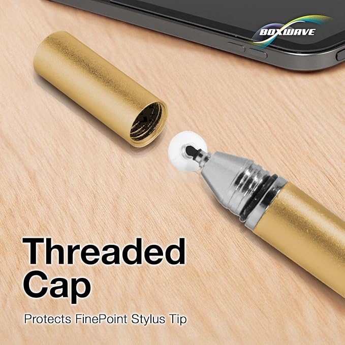 BoxWave Stylus Pen Compatible with Boogie Board Blackboard Smart Scan Reusable Notebook - FineTouch Capacitive Stylus, Super Precise Stylus Pen - Champagne Gold
