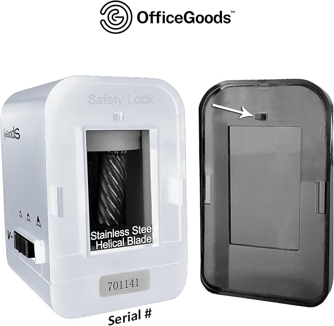 OfficeGoods Electric Pencil Sharpener - Battery or Cord Powered Portable Sharpener - Perfectly Sharpens Colored Pencils, Drafting Pencils for Kids, Adults, Office, School and Home - Silver