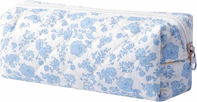 Carry bloom Pencil Pouch Cute Pencil Case for Girls Aesthetic Pencil Bag with Zipper Pen Cases School Supplies Makeup Bag (10 floral bow)