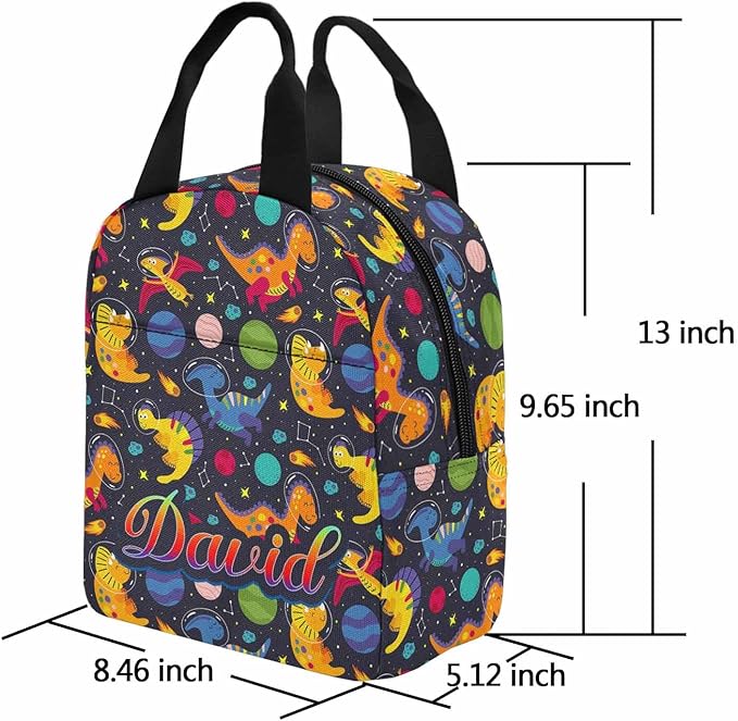 M YESCUSTOM Personalized Boys Kids Backpack Lunch Bag Set for School, Animal Custom Nylon Daypack for School New Semester Toddler Backpack Prechool Travel Bag Pencil Pouch