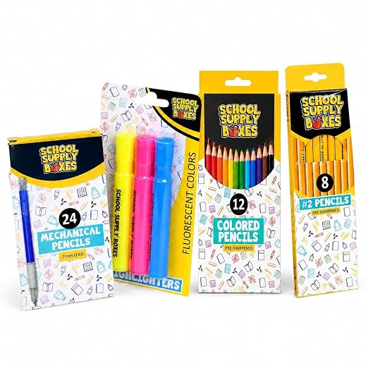 Ultimate High School and College Bundle | Pallet (96 Boxes) | School Supply Boxes - Back to School Essentials | Includes Notebooks, Tab Dividers, Pencils, Highlighters, & More