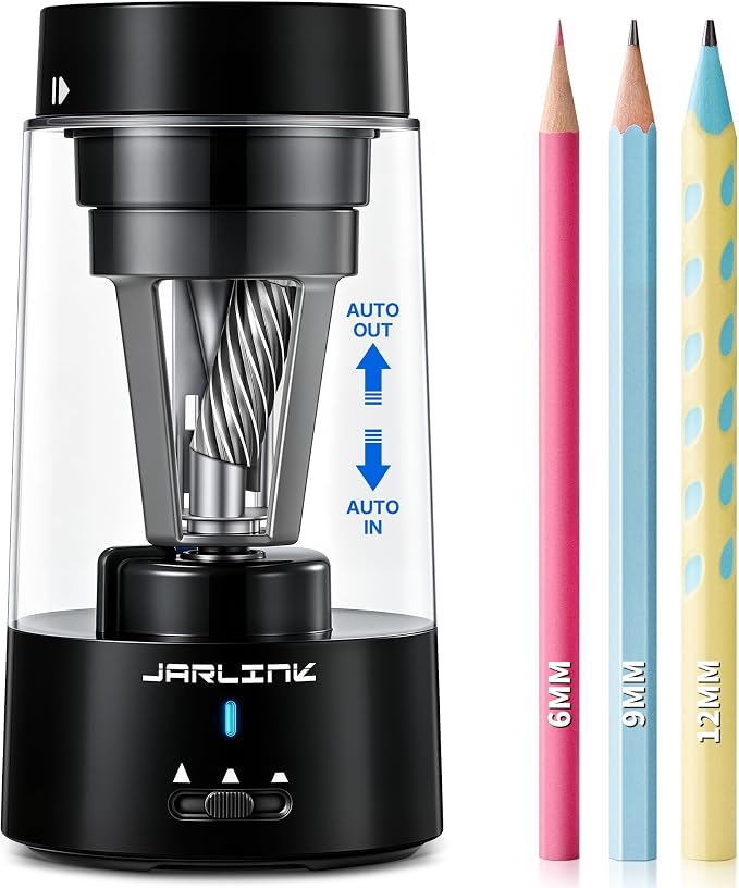 JARLINK Fully Automatic Rechargeable Electric Pencil Sharpener