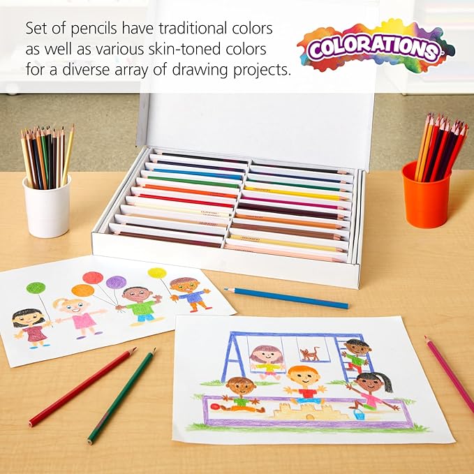 Colorations Classroom Pack Colored Pencils - Set of 240 - Bulk Arts and Crafts Supplies, Ages 3+, Classroom Essentials