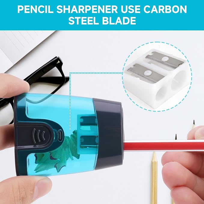 Eagle Manual Pencil Sharpener, 2 Holes, for Standard and Jumbo Color Pencils, 24×51×63 MM, Perfect for Kids, Pack of 2
