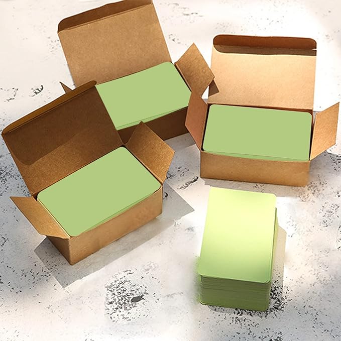 VANRA 300PCS Small Blank Index Cards 3.5x2 inches Note Cards Study Flash Cards, Word Message Gift DIY Cards Kraft Paper Tags (Mint Green, 300/Pack)