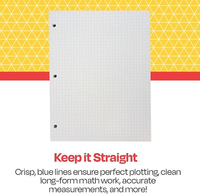 School Smart-86667 Double Sided Grid Paper, 3 Hole Punched, 8-1/2 x 11 Inches, 1/4 Inch Rule, White, Pack of 500