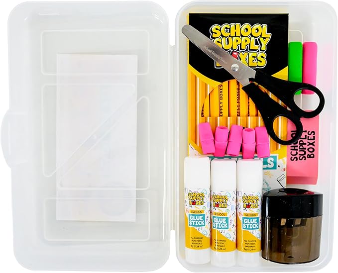 School Supply Boxes | K-5 Pallet (180 Boxes) | Back to School Essentials Kit for Students & Teachers | Includes Wide-Ruled Paper Products, Crayons, Markers, Colored Pencils, & More