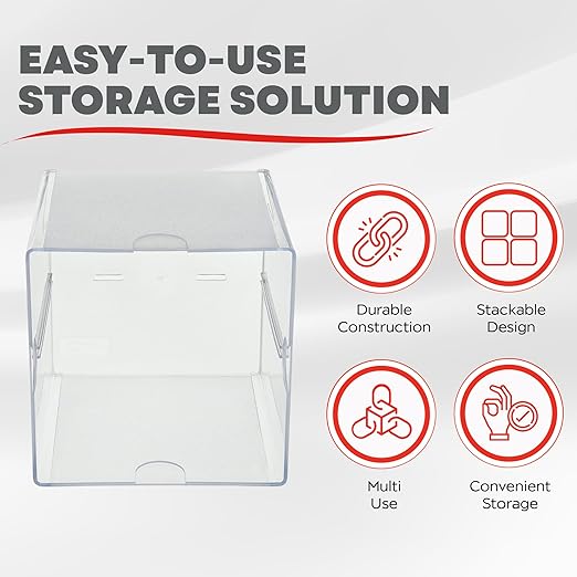 Deflecto Stackable Open Cube Organizer, Desk and Craft Organizer, Clear, 6"W x 6"H x 6"D (350401CR)