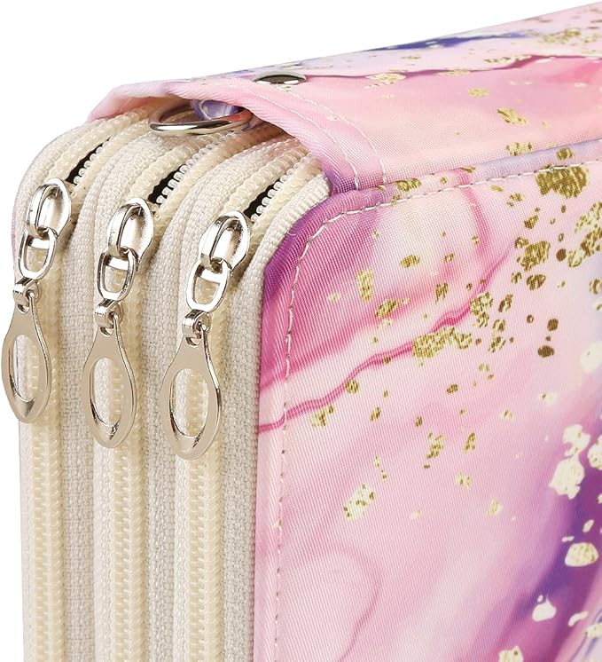 Portable Colored 72 Slots Pencil case Organizer with Printing Pattern for Watercolor Pens or Markers, Pencil Case Organizer for Artist