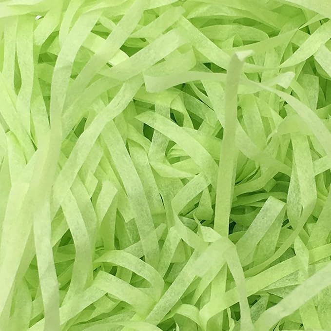 Easter Grass, 100g Shredded Paper for Gift Box, Crinkle Cut Paper Shred Filler for Gift Wrapping & Basket Filling(Light Green)