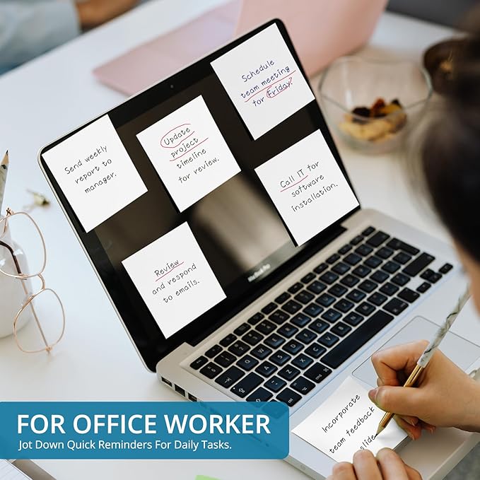 Sticky Notes, 36 Pads, 3x3 Inches Self-Stick Note Pads, Perfect for Office, Study, and Daily Life Organization - White
