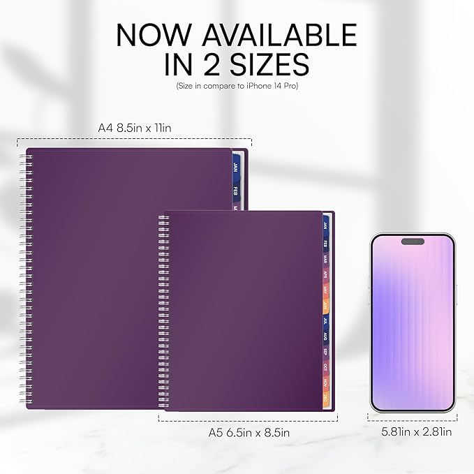 Ensight 2026 Appointment Book and Planner 6.5" x 8.5" Large Hourly Weekly Daily Schedule Book with Tabs, 30 Minute Time Slots, Purple Calendar Organizer Jan 2026–Dec 2026 Appointment Planner - Purple