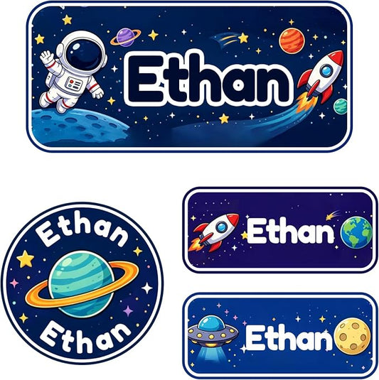 Personalized Custom Name Labels, 120 Pack Waterproof Stickers, Multi-Size Name Tags for Water Bottles, Clothing Tags, Lunch Boxes and Backpacks