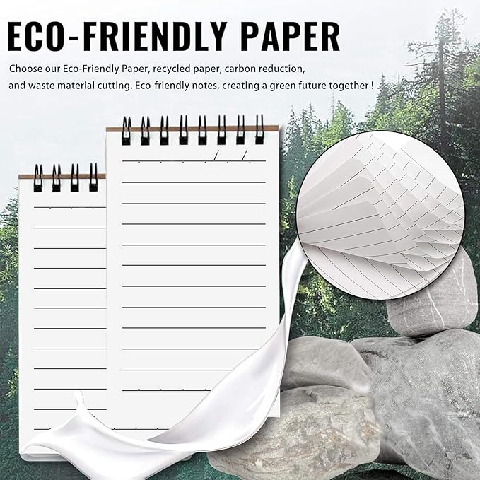 32Pack Pocket Notebook Wide Ruled 9MM , 3 x 5 Inches 60 Sheets/120 Pages Small Top Bound Steno Pads Bulk, Mini Spiral Notebooks With Lined Pages, Mini Spiral Notepads With Color Cover, Small Note Pads For Work Journal, Grocery list,Diary (32)
