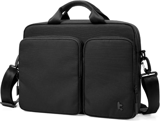 tomtoc A33 Slim 15-16 Inch Laptop Shoulder Bag for MacBook Air/Pro M4/M3, Briefcase with Accessory & Document Storage, Water-Resistant & Durable Recycled Fabric