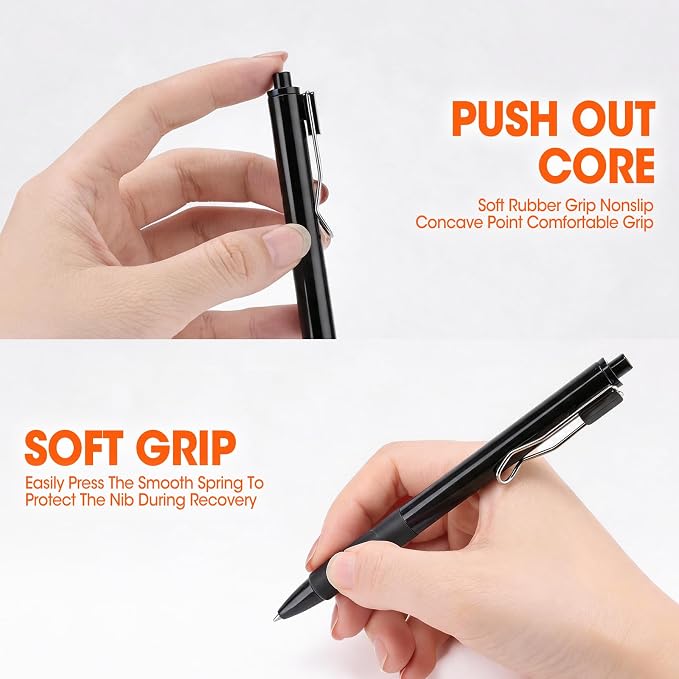AZEN 100 Pack Gel Pens, Black Ink Pen Bulk, Retractable Medium Point 0.7mm, Smooth Writing and Comfortable Grip for Journaling Note Taking Office School Home Work