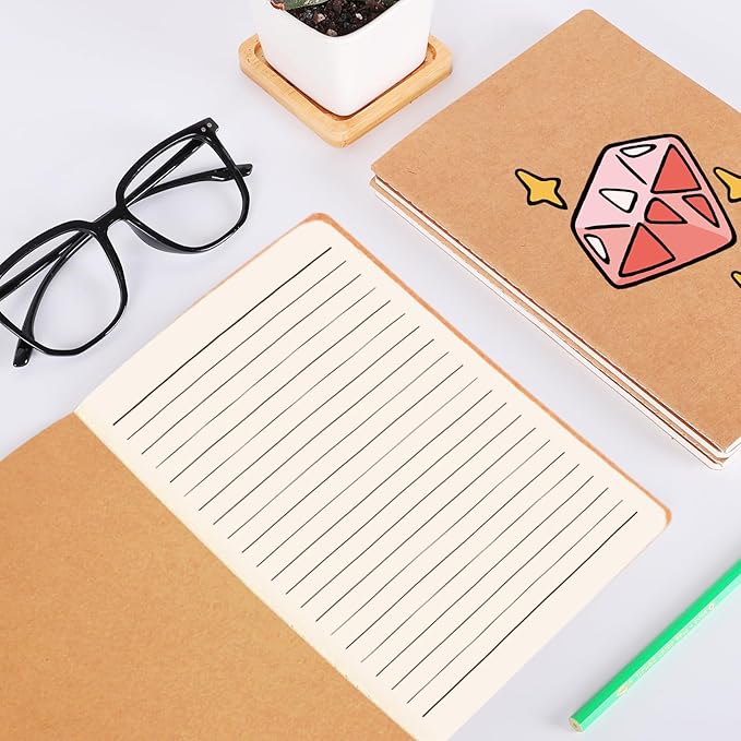 zmybcpack 24 Pack Journal Notebook Kraft Brown Cover Lined Notebooks for Travelers, Students, Office - Memo Diary Subject Notebooks Planner - A5 Size, 8.26”x5.5”, 64 Lined Pages/32 Sheets