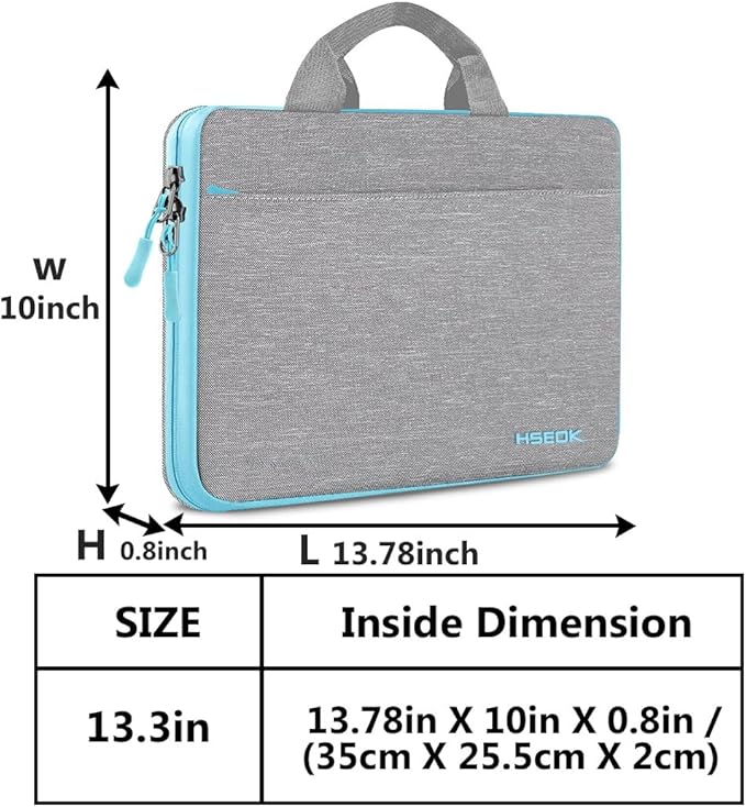 Hseok Laptop Sleeve 13-14 Inch Case Briefcase Compatible with MacBook Neo Pro 14 M5/M4/M3/M2/M1, All Models 13.3 Mac Air/Pro, XPS 13 14, Most Popular 13"-14" Notebooks,L01G02