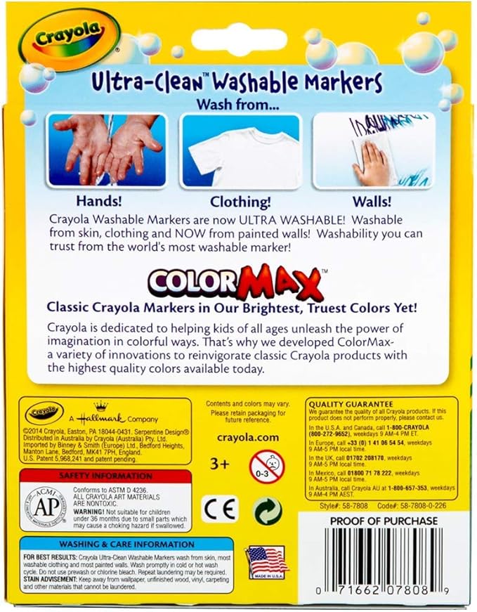 Washable Broad Point Markers (8/Pack) [Set of 2]