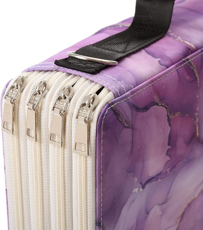 Portable Colored 384Individual Slots Pencil case Organizer with Printing Pattern for Watercolor Pens or Markers, Pencil Case Organizer for Artist