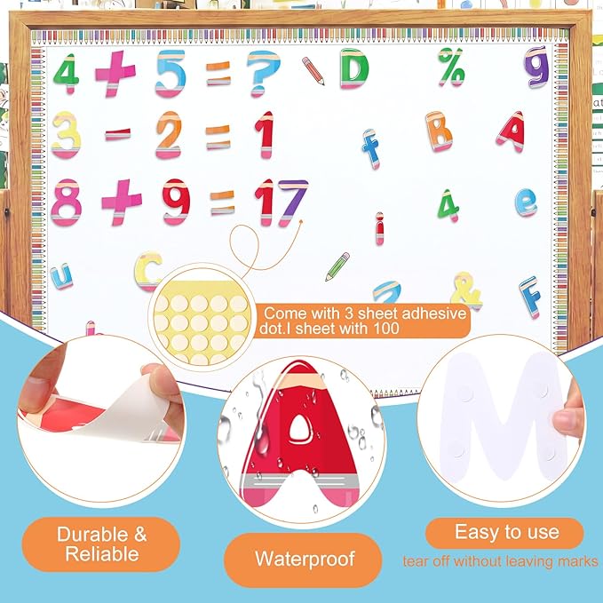 221 Pcs Pencil Bulletin Board Letters, Round Alphabet Number Punctuation Symbol Combo Letter Cutouts, Colorful Classroom Decor for Summer School Classroom Chalkboard Poster Bulletin Board Wall