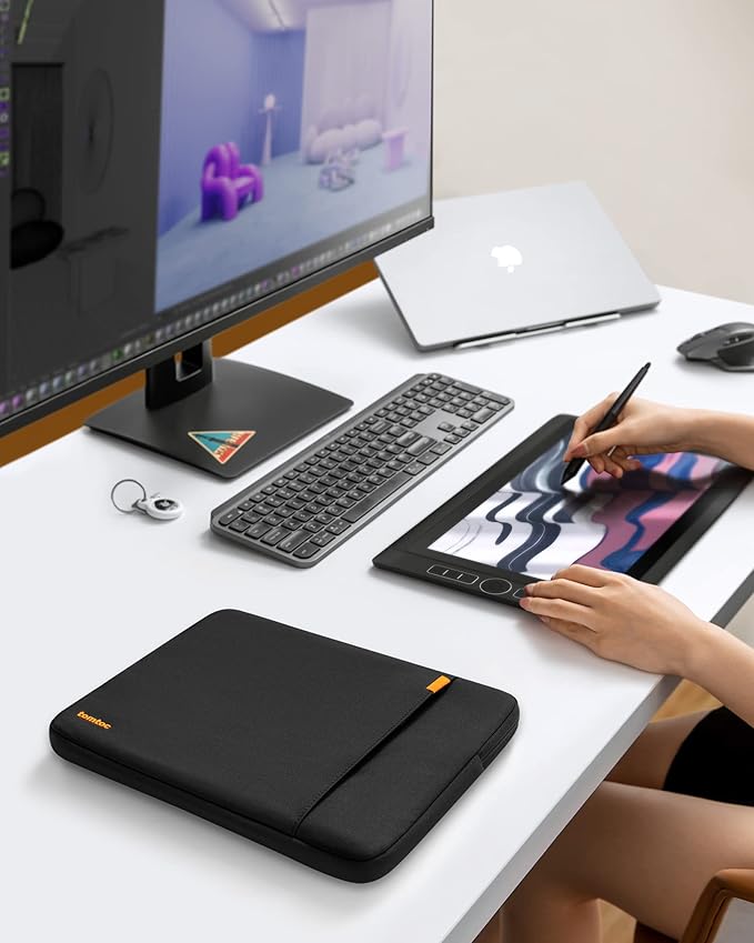 tomtoc 360° Protective Laptop Sleeve for 16-inch MacBook Pro M5 Pro/Max (2026) A3428 A3429, M4/M3/M2/M1 A3403 A3186 A2991 A2780, Water-Resistant MacBook Case Bag with Accessory Pocket Fits Dell XPS 16