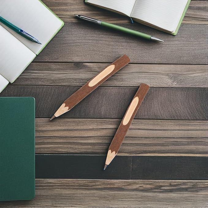 SOLUSTRE Natural Wood Branch Ballpoint Pens 13cm, Tree Bark Biodegradable Portable Writing Pens 10pcs for Office and School Use