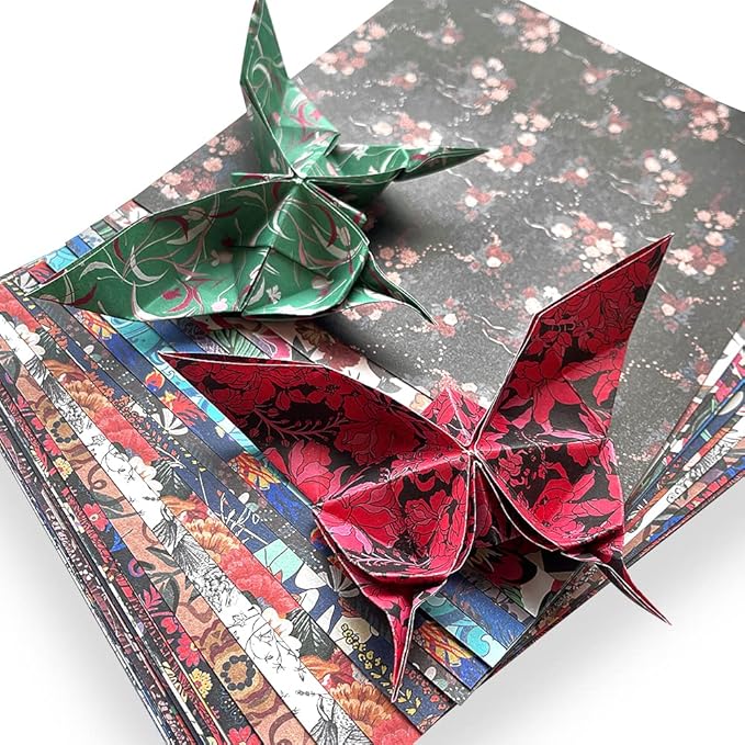Origami Paper Kit Double Sided 100 Sheets 10 Colors 6 Inch Square Easy Fold Arts Crafts DIY Handwork Origami Papers Flowers