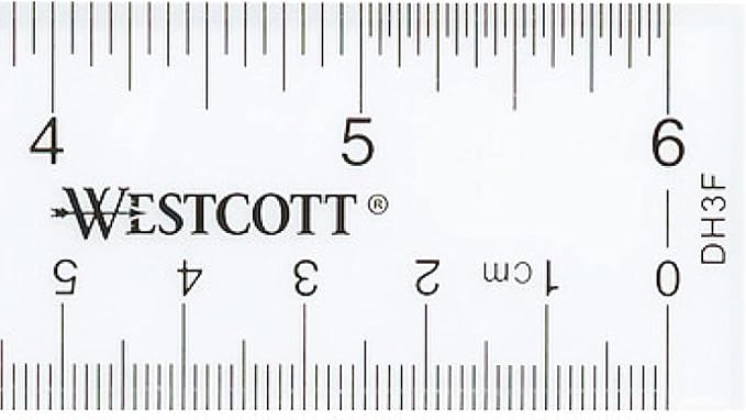Westcott 10561 Acrylic Clear Ruler, 6 in (Pack of 5)