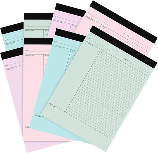 PerKoop 8 Pcs Writing Note Pads Notes System 8.5 x 11 Inches College Ruled Legal Pads Lined Paper Notebooks for Office School Teacher Students College Business, 45 Sheets Per Pad (Multicolor)
