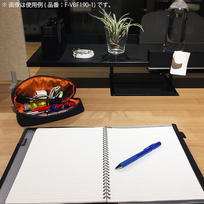 KOKUYO Shellbro Pen Case, Shell-shaped structure, Big Capacity Pencil Case, Large Pencil Pouch, Stationery Pen Bag, Navy x Blue, Japan Import (F-VBF190-2)