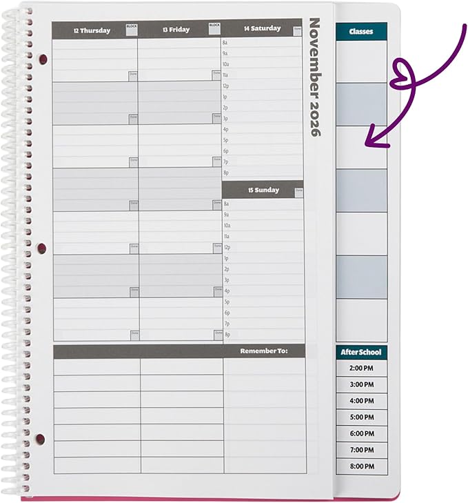 Order Out Of Chaos Academic Planner 2026-2027 Daily Weekly and Monthly Calendar, School Agenda Book, July 2026-June 2027 planner 8.5 x 11 Homework Organizer (Navy)