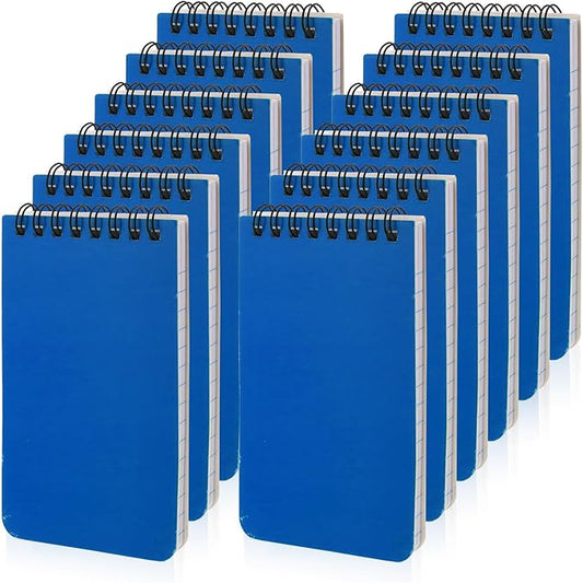 12 Pack mini Spiral Steno Pads,3x5 Inch Small Notepads, Small Pocket Notebooks, College Ruled Lined Note Pads For Kids Adults Outdoor,Home,School,Office,75 Sheets/150 Pages (Blue)