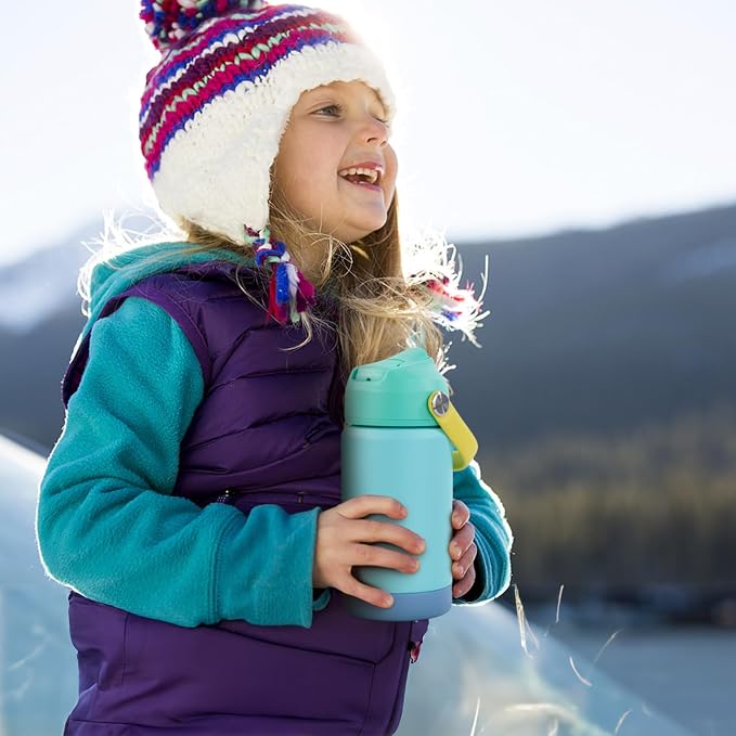 Kerilyn 12oz Kids Water Bottle, Stainless Steel Insulated Water Bottle For Kids, Toddler Cup With Straws Leak-proof, Kids Water Bottles For School Boys Girls, BPA Free, Planet