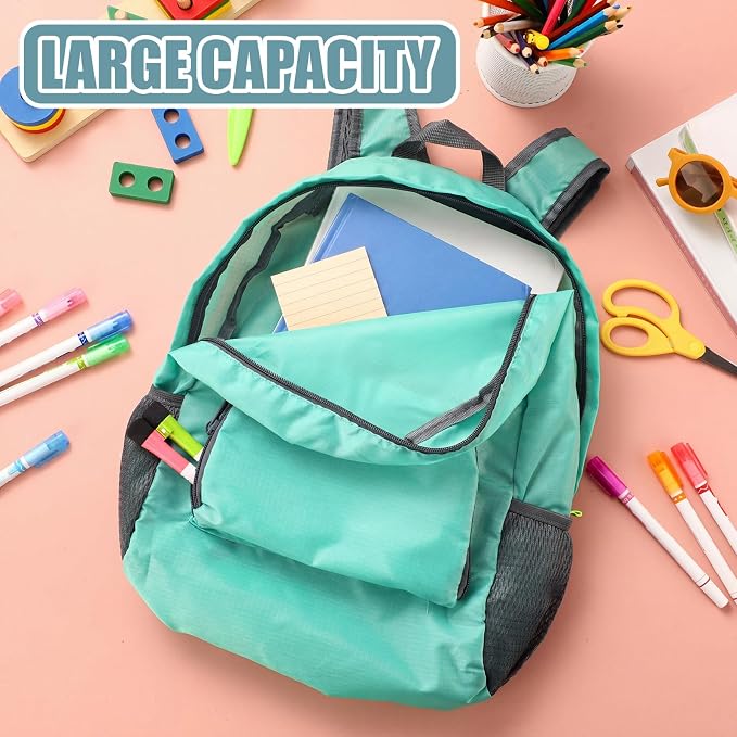 Jexine 10 Pcs Backpacks Bulk 16.5 Inches Lightweight Travel,Mint Meadow | Basic Book Bags for School Outdoor, Foldable Storage, Ideal Students Adults Commuters, Bulk Backpack Set for Teams