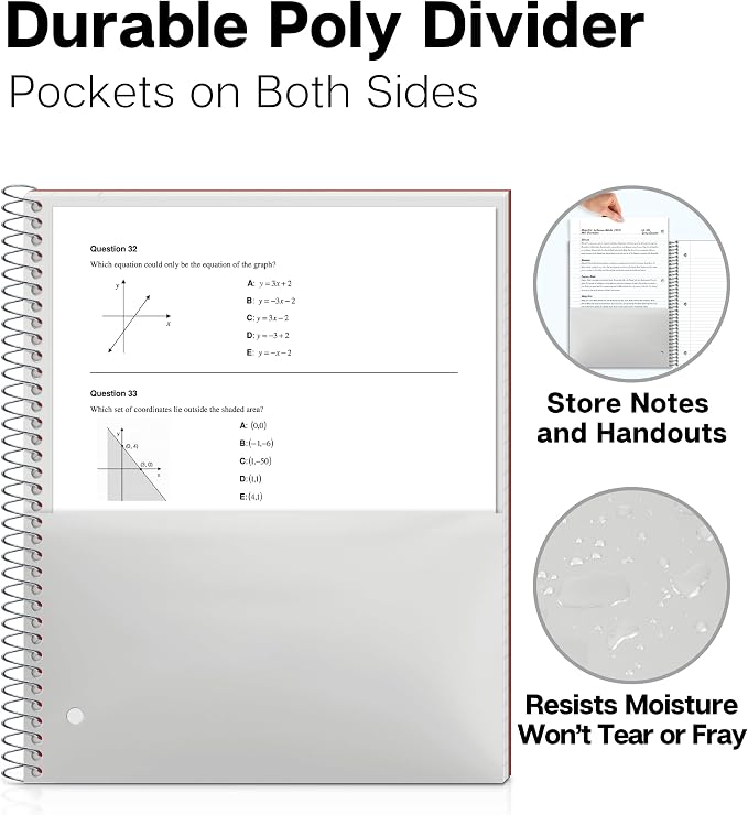 Dunwell 1-Subject College Ruled Spiral Notebook 8.5x11, 100 Sheets, Red
