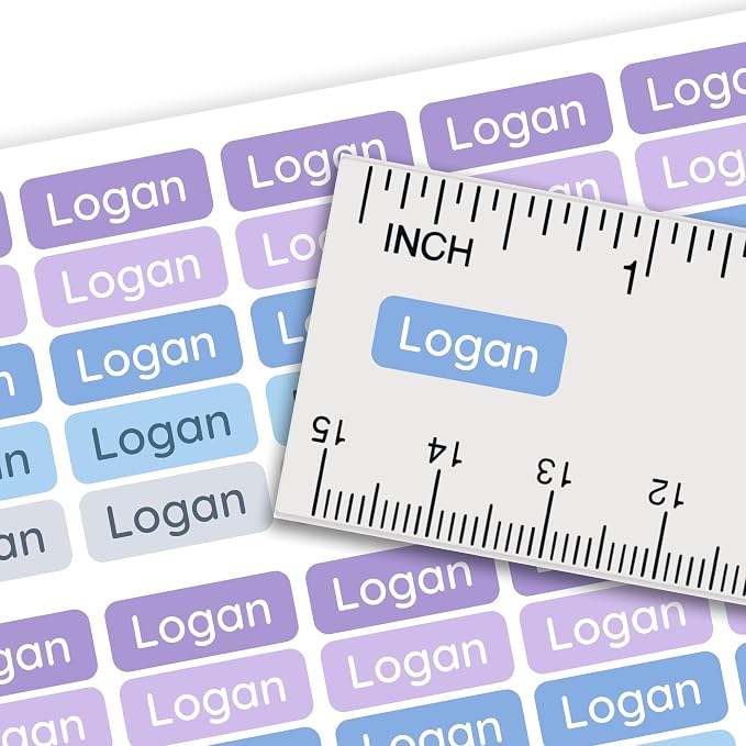 Personalized Mini Name Labels for Kids (210 Count) – Custom Waterproof Name Stickers for School, Daycare, Water Bottles, Lunch Boxes, Pencils, Supplies - Bluebell Dreams
