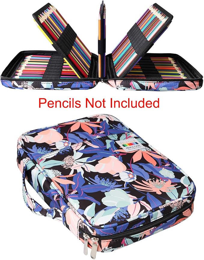 Coloring Pencil Case 220 Slots Pencils/Gel Pens Organizer Waterproof Travel Case Zipper Carrying Portable Pencil Markers Pen Holder Bag for Painter Writers