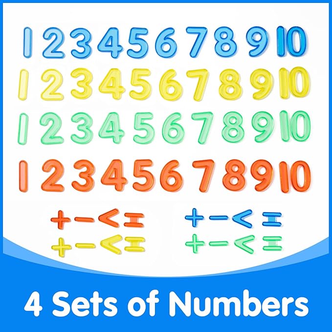 48 Pcs Translucent Numbers – Light Table Toys, Manipulatives and Accessories for Enhanced Learning & Fun