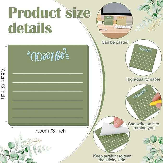 Yinder 24 Pcs Inspirational Sticky Notes Cute Motivational Sticky Notes Pad End of Year Employee Appreciation Gifts Bulk for Teacher Nurse Coworkers Office Supplies 3 x 3'' (Appreciation,Boho)