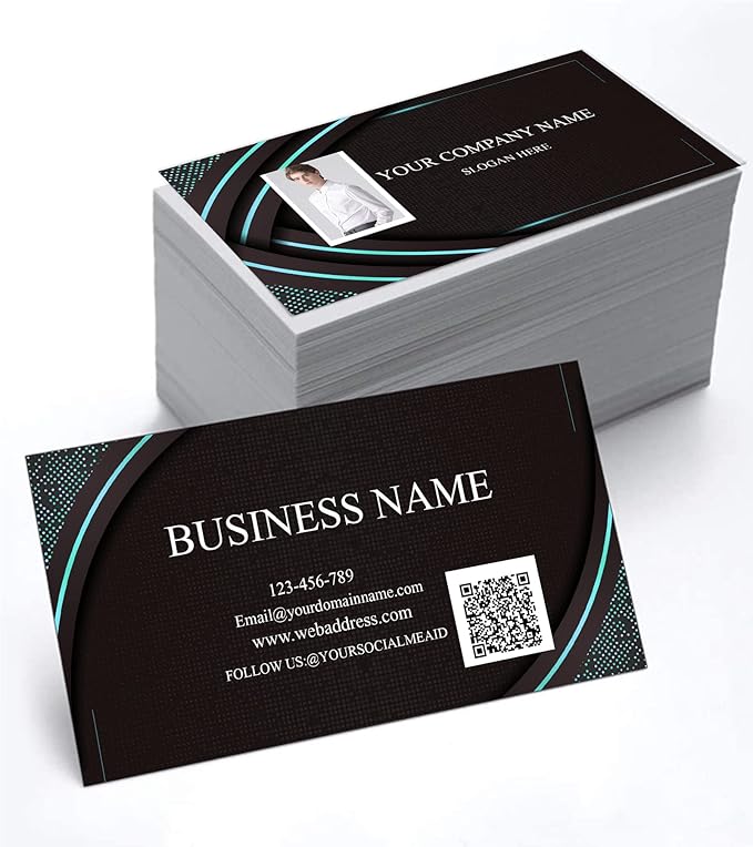 Design Business Cards 500 Full-color Printing, Customized Premium Business Cards Add Pictures 2"x3.5" Inches, No Additional Cost