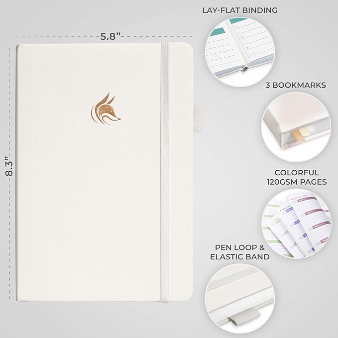 Clever Fox Planner 2nd Edition Dated Jan 2026-Jan 2027 – Colorful Weekly & Monthly Goal Setting Planner, Habit Trackers, Time Management and Productivity Organizer, Gratitude Journal, A5 (White)