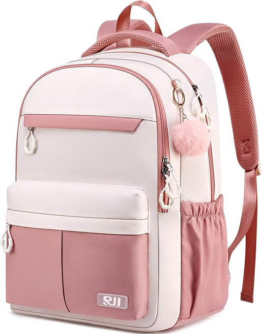 Backpack for School, Water Resistant Ergonomic Cute Bookbag for Teen Girls, College, Middle & High School Students Bookbag, Anti-Theft 15.6 Inch Laptop Backpack
