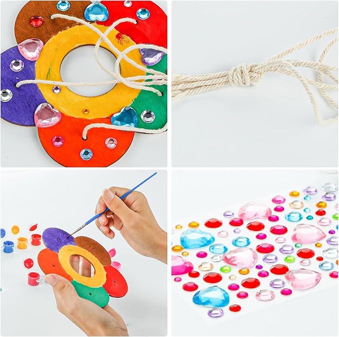 Gooidea Kids Arts and Crafts Bird Feeders for Outside, 2-Pack DIY Wooden Paint Kits Spring Outdoor Toys Holiday Crafts for Boys & Girls Age 3-5 4-8 8-12