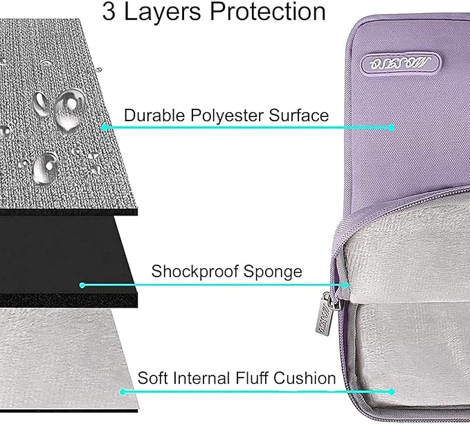MOSISO Laptop Case 13 inch, Laptop Sleeve Compatible with MacBook Neo/Air/Pro 13 inch with A18/M5/M4/M3/M2/M1 Chip 2026-2016, Polyester Vertical Computer Sleeve Bag with Pocket, Purple
