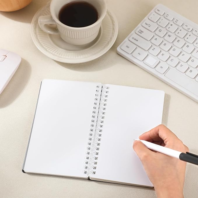 Feifeiya Portable White Board Dry Erase Notebook 4 x 7 Inch Mini White Board Dry Erase Reusable Notebook for Study, Meeting, Planning, Black