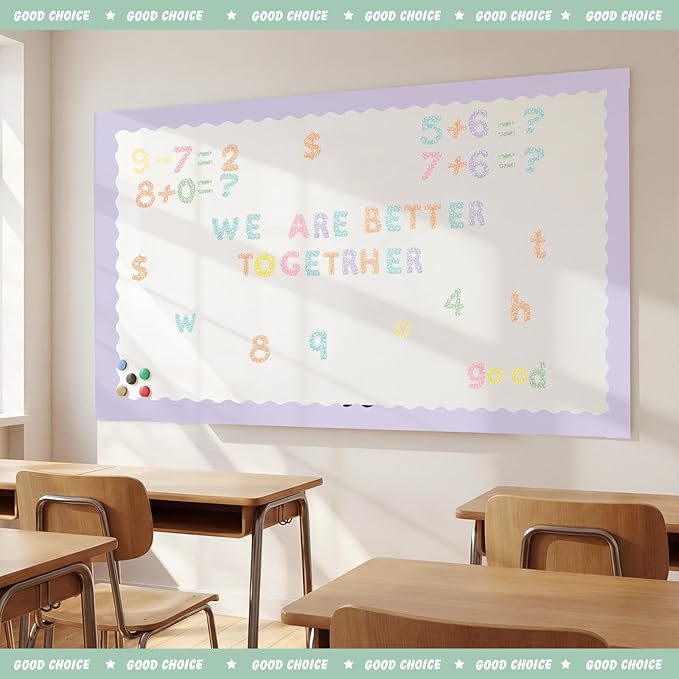 221 Pcs Composition Notebook Bulletin Board Letters, Round Alphabet Number Punctuation Symbol Combo Letter Cutouts, Pastel Classroom Decor for Summer School Chalkboard Whiteboard Poster Wall